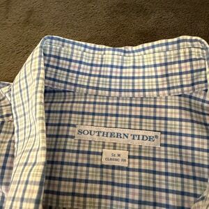 Southern Tide Classic Fit Multi Plaid Button Down Long Sleeve Shirt Mens Medium